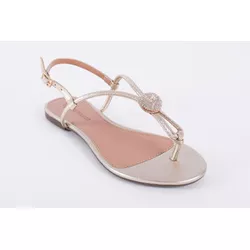 Sandalia Rasteira Elegance Dourada Ref. 09941.0999... - REGIMATTOS