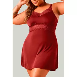 Camisola Ritati Confort Plus Size Liganete Renda ... - RITATI LINGERIE