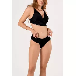 Conjunto Ritati em Microfibra Texturada e Renda - ... - RITATI LINGERIE
