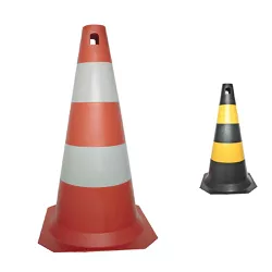 Cone Rígido PLT 50cm de altura PPS 03 PROTEPLUS Laranja e Branco