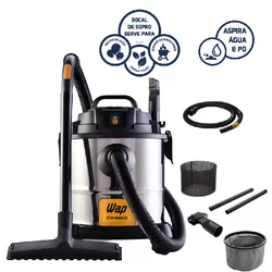 Aspirador de Pó e Água WAP GTW Inox 20L (1600W) - WAP