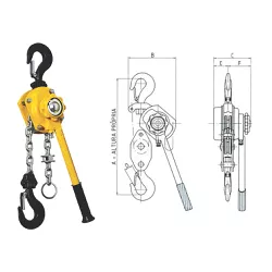 Talha Manual de Alavanca 1500Kg x 1,5 Metros - Berg-Steel