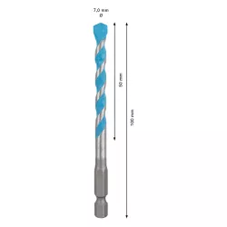 Broca EXPERT HEX-9 Multiconstruction Ø7x50x100mm - Bosch