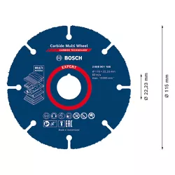 Disco de corte Bosch EXPERT Carbide Multi Wheel 115mm, 22,23mm