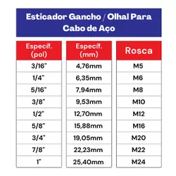 Esticador Para Cabo de Aço Gancho/Olhal 7/8'' (3,0008) - Nord 