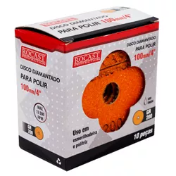 Kit Disco Diamantado Para Polir 4'' GR. 200 Com 10 Unidades (545,0003) - Rocast