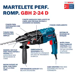 Martelete rompedor Bosch GBH 2-24 D 820W