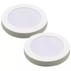Kit Plafon LED Redondo de Sobrepor 18W - 3000K Com 2 Unidades (520,0049) - Noll LED