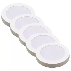 Kit Plafon LED Redondo de Sobrepor 18W - 4000K Com 5 Unidades (520,0050) - Noll LED