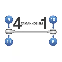 Chave Com Catraca 4 Bocas 21x22x24x27mm (44637/107) - Tramontina Pro