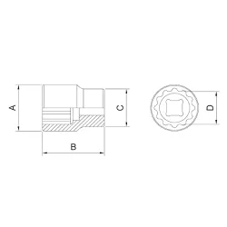 Soquete Estriado 3/8'' x 7/8'' (44819/106) - Tramontina Pro