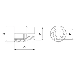 Soquete Sextavado 1/4'' x 8mm (44805/108) - Tramontina Pro
