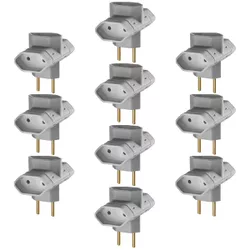Kit Pino Tipo ''T'' 3 Saídas 10A - 250V Com 10 Unidades (1213) - Ilumi