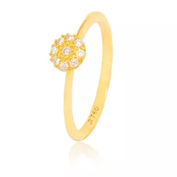 Anel Chuveirinho Em Ouro 18k Com Diamantes - A856 - RIZZI JOIAS