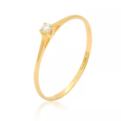 Anel Solitário Em Ouro Com Diamante - A988 - RIZZI JOIAS