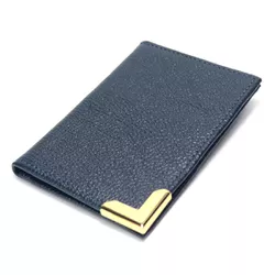Porta Cartão Slim em Couro Legitimo Azul com Metal... - Road Seven
