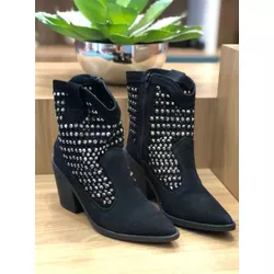 BOTA COURO NOBUCK PRETO STRAS - 00079047 - RR CALÇADOS 