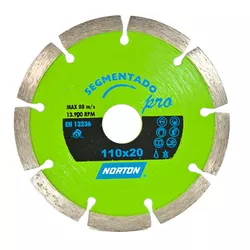 Disco De Corte Diamantado Segmentado 110 X 20mm Norton - Santec
