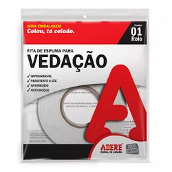 Espuma de Vedação Branca Adesiva 25mm x 5m ES-105 Adere - Santec