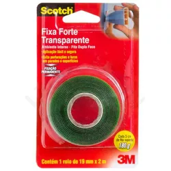 Fita Dupla Face Transparente Fixa Forte 19mm X 2mts - Santec