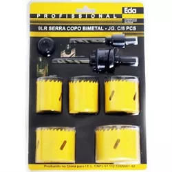 Jogo De Serra Copo C/8 Peças Metálico 38 A 64mm 9Lr Eda - Santec