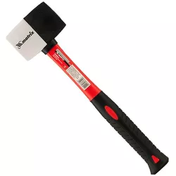 Martelo De Borracha 50mm Preto/Branco C/ Cabo De Fibra Ref-1... - Santec