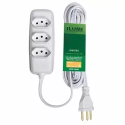 Extensão Compacta 3 Metros Cabo PP Branca 17991 Ilumi - Santec