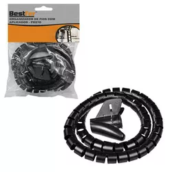 Organizador de Fios com Aplicador 2m Preto BFH1760 Bestfer - Santec
