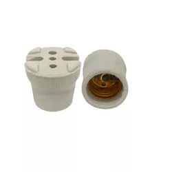 Soquete Porcelana com Borne e Alça para Lampada Bocal E27 Fe... - Santec
