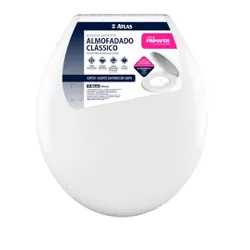 Assento Sanitário Oval Almofadado Branco PR1063-2 - Santec