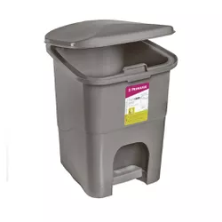 Lixeira Plástica Pedal 6 Litros PR1016-5 Cinza - Santec