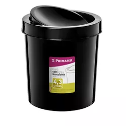 Lixeira Plastica Basculante 4,3 Litros PR1017-8 Preto - Santec