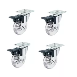 Rodizio Gel Giratório com Freio 75mm Kit 4 Peças - Santec