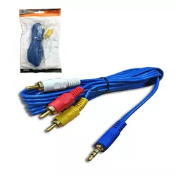Cabo Aurxiliar Azul Reforçado P2 x 3RCA com 1,50m BFH1511 - Santec