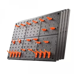 Kit 4 Painéis Porta Ferramentas Plástico com 72 Ganchos A063... - Santec