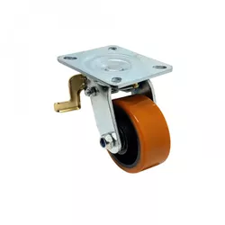 Rodizio Giratório Placa Freio 514 Laranja PU A08554-GFTI - Santec