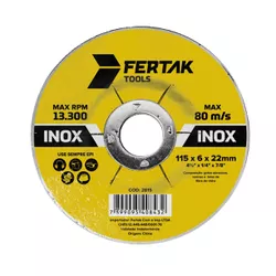 Disco Desbaste 4.1/2 x 1/4 x 7/8 Aço Inox 2815 Fertak - Santec