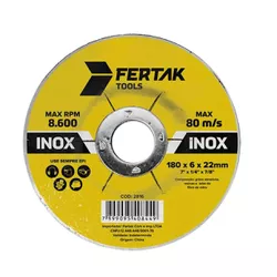 Disco Desbaste 7 x 1/4 x 7/8 Aço Inox 2816 Fertak - Santec