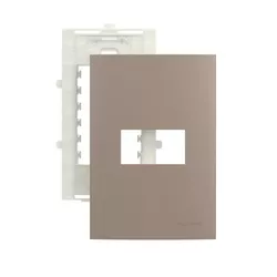Placa 4 x 2 Argila 1 Posto Linha Sleek Margirius - Santec