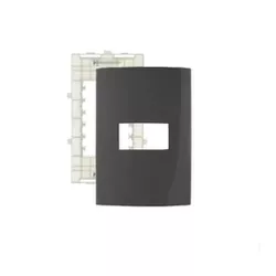 Placa 4 x 2 Grafite 1 Posto Linha Sleek Margirius - Santec