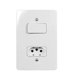 Conjunto Interruptor Paralelo e Tomada 10A Linha Renova Marg... - Santec