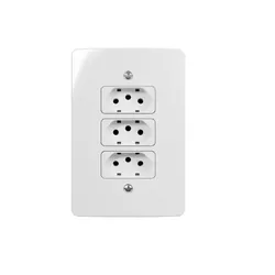 Conjunto Tomada Tripla 3 Tomadas 10A Linha Renova Margirius - Santec