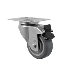 Rodízio Cinza Giratório Com Freio Gl 414 Bp Schioppa - Santec