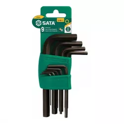 Jogo Chave Hexagonal Curta 1,5 a 10mm Cr-V 9 Peças Sata ST09... - Santec