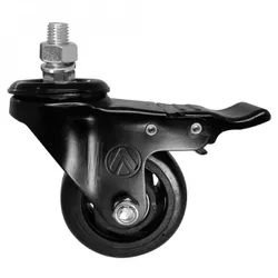 Rodizio Giratório Espiga Freio 312 Preto A09430-GRF - Santec