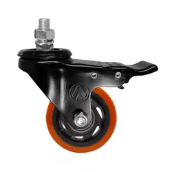 Rodizio Giratório Espiga Freio 312 Laranja A09130-GRF - Santec