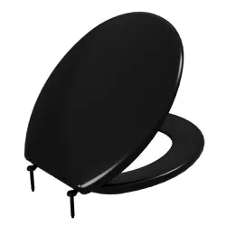 Assento Sanitário Oval Almofadado Slim Astra Preto 1 - Santec