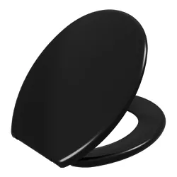 Assento Sanitário Oval Anatômico Astra Preto 1 - Santec