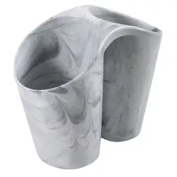 Porta Talheres para Bancada Marmorizado Branco Astra - Santec