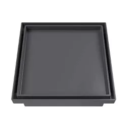 Ralo Oculto Quadrado Universal de 15x15cm Astra Cinza - Santec